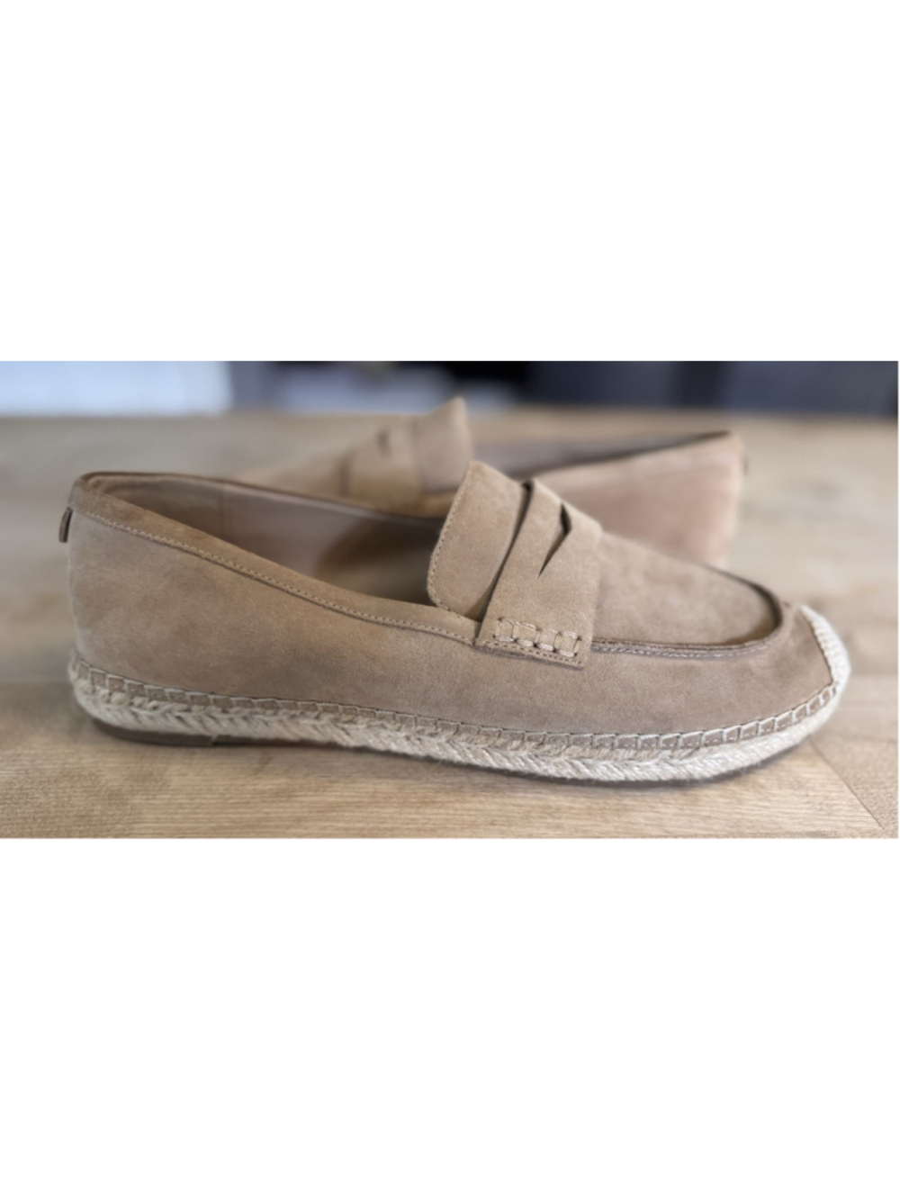 Sam Edelman Women’s Beige Suede Loafer Kai Espadrille Flats NWOT Size 10.5